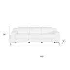 Three Piece White Leather Six Person Seating Set