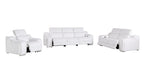 Three Piece White Leather Six Person Seating Set