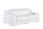 Three Piece White Leather Six Person Seating Set