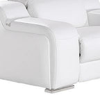 Three Piece White Leather Six Person Seating Set