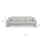 Three Piece Light Gray Leather Six Person Seating Set