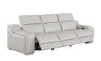 Three Piece Light Gray Leather Six Person Seating Set
