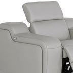 Three Piece Light Gray Leather Six Person Seating Set
