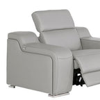 Three Piece Light Gray Leather Six Person Seating Set