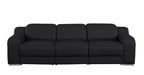 Three Piece Black Leather Six Person Seating Set