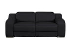 Three Piece Black Leather Six Person Seating Set