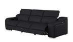 Three Piece Black Leather Six Person Seating Set