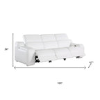 Three Piece White Leather Six Person Seating Set