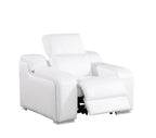 Three Piece White Leather Six Person Seating Set