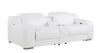 Three Piece White Leather Six Person Seating Set