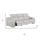 Three Piece Light Gray Leather Six Person Seating Set