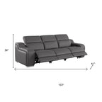 Three Piece Dark Gray Leather Six Person Seating Set