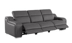Three Piece Dark Gray Leather Six Person Seating Set