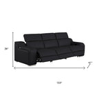 Three Piece Black Leather Six Person Seating Set