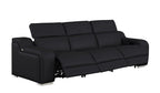 Three Piece Black Leather Six Person Seating Set