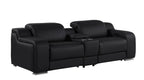 Three Piece Black Leather Six Person Seating Set