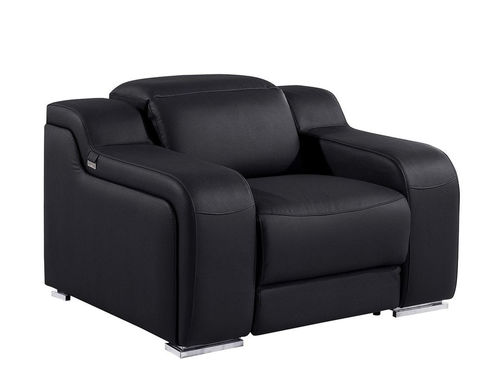 Three Piece Black Leather Six Person Seating Set