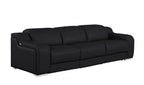 Three Piece Black Leather Six Person Seating Set