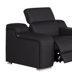 Three Piece Black Leather Six Person Seating Set
