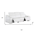 Three Piece White Leather Six Person Seating Set