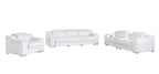 Three Piece White Leather Six Person Seating Set