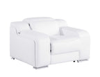 Three Piece White Leather Six Person Seating Set