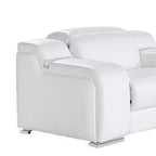 Three Piece White Leather Six Person Seating Set