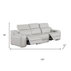 Three Piece Light Gray Leather Six Person Seating Set
