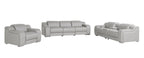 Three Piece Light Gray Leather Six Person Seating Set