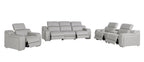 Three Piece Light Gray Leather Six Person Seating Set