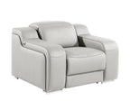Three Piece Light Gray Leather Six Person Seating Set