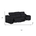 Three Piece Black Leather Six Person Seating Set