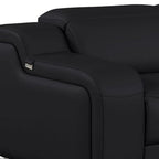 Three Piece Black Leather Six Person Seating Set