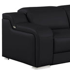 Three Piece Black Leather Six Person Seating Set