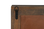 83" Dark Brown Distressed Reclaimed Wood Three Drawer Sideboard with Four Doors