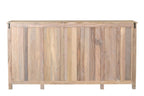 74" Natural Distressed Solid Wood Carved Floral Sideboard with Four Doors