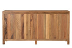 71" Brown Solid Wood Carved Geometric Sideboard with Four Doors