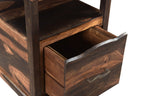 68" Dark Brown Solid Wood Pedestal Executive Desk 2With And Seven Drawers