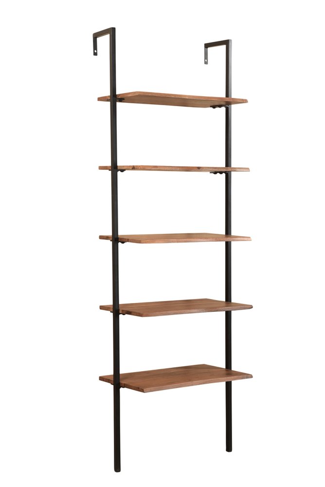 54" Brown And Black Solid Wood And Iron Wall Mounted Pedestal Computer Desk 2With And Three Drawers
