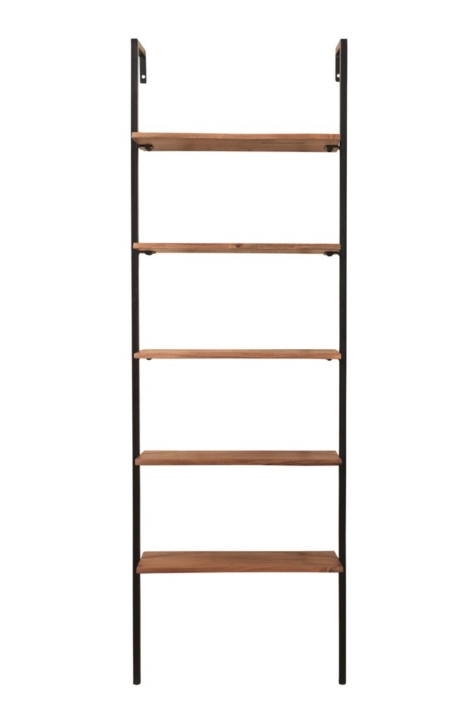 54" Brown And Black Solid Wood And Iron Wall Mounted Pedestal Computer Desk 2With And Three Drawers