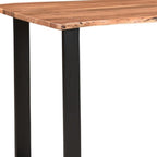 54" Brown And Black Solid Wood And Iron Wall Mounted Pedestal Computer Desk 2With And Three Drawers