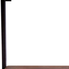 36" Set Of Two Black And Brown Wood And Metal Two Level Accent Shelf