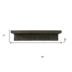 Set Of Two Brown Wood Wall Mounted Accent Shelves With Hooks