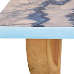 36" Blue And Natural Wood Agate Pattern Wall Mount Accent Shelf