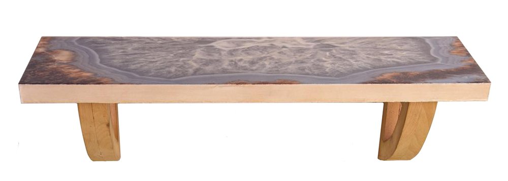 36" Gray And Natural Wood Agate Pattern Wall Mount Accent Shelf