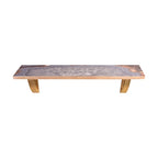 24" Gray And Natural Wood Wall Mounted Accent Shelf