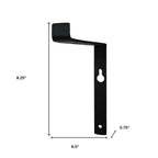 7" Set Of Two Black Metal Wall Mounted Shelf Brackets