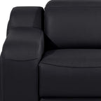 41" Black Italian Leather Wall Hugger Recliner With USB