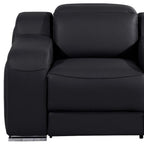41" Black Italian Leather Wall Hugger Recliner With USB