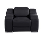 41" Black Italian Leather Wall Hugger Recliner With USB